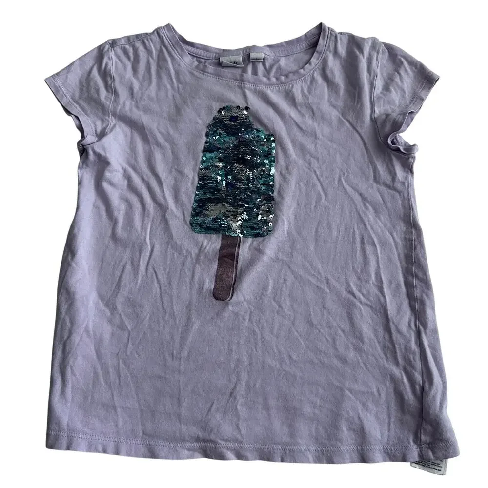 Gap Girls Pink Popcycle Sequin T-Shirt - Large